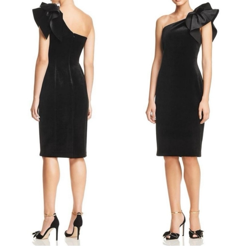 Eliza J Velvet One Shoulder Dress in size 8